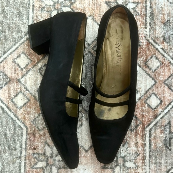 YSL authentic Vintage black suede slip on shoes - Picture 10 of 11